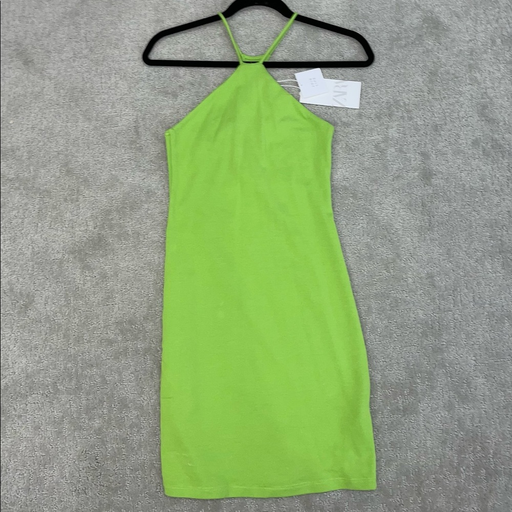 Zara Green Halter Mini Dress Size M